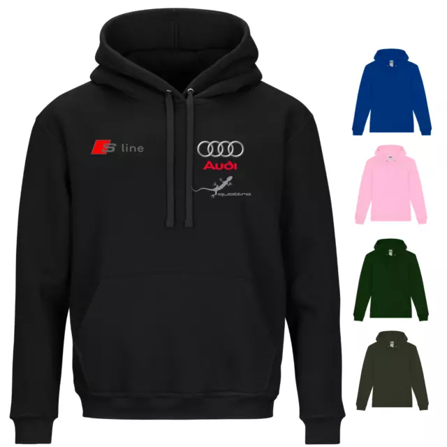 Felpa con Cappuccio Uomo Abbigliamento Audi S Line Automobili Moto Invernale