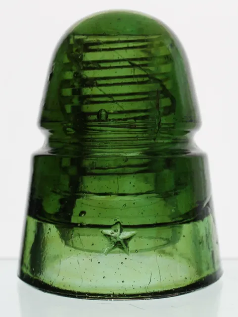 Olive Green Cd 145 Star Glass Insulator