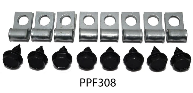 55-57 Pontiac Full Size 3/8 Fuel Line Tube Clips Clamp Bracket Kit Set Ppf308