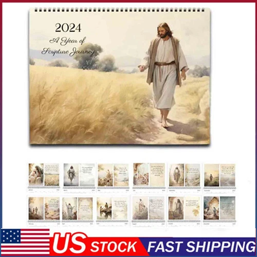 JESUS CHRIST CALENDAR 2024 2024 Christian Faith Jesus Monthly Wall
