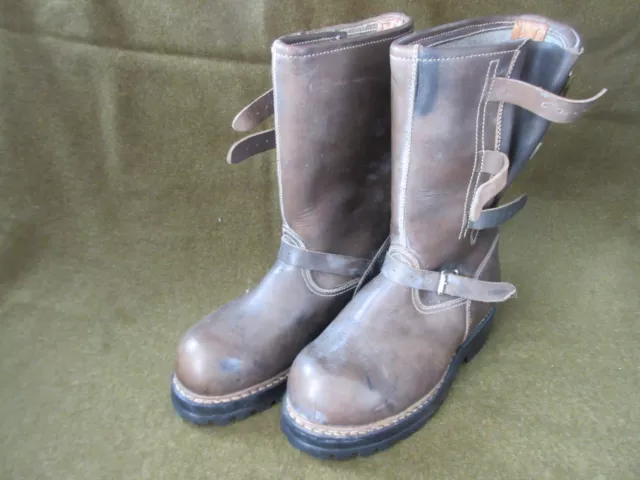 Vero Vtg Biker Fibbia Boots Ingegnere Stivali Mad Max Steampunk Mano Made Br 41