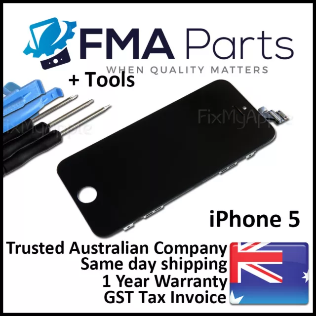 iPhone 5 Black Front Glass Panel Touch Screen Digitizer LCD Assembly Replacement