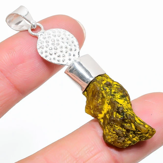 Titanium Druzy Gemstone Handmade 925 Sterling Silver Jewelry Pendant 2.17"