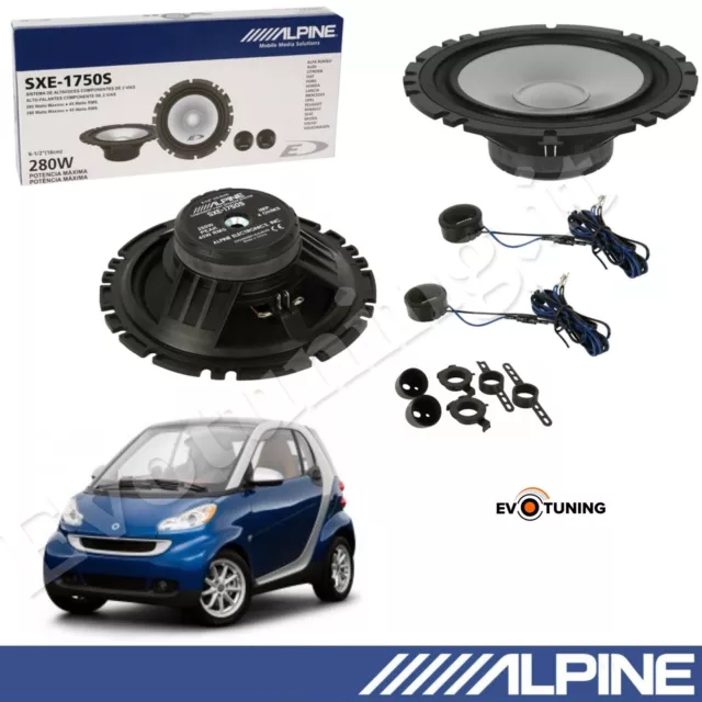 Kit Haut-Parleurs Alpine Sxe1750S Avant pour voiture Smart Fortwo W451 de 2007