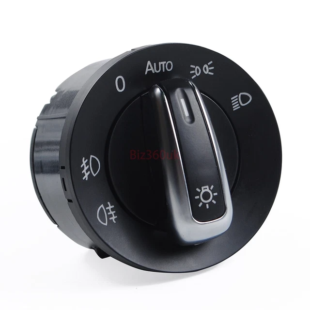 CHROME EURO HEADLIGHT Switch Fit For VW Jetta Golf MK5 MK6 GTI CC