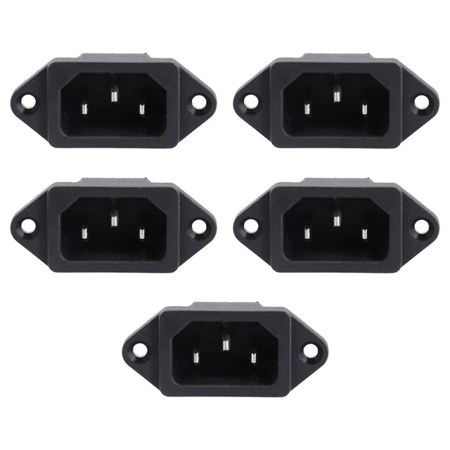 2 Connecteurs De Prise IEC C13 250V 10A Avec Fixation à Vis - Noir, Pour Câbles Secteur, Marque Uxcell