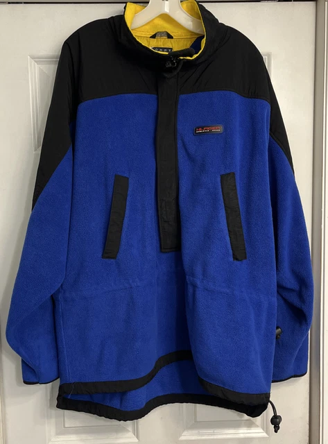 Hilfiger Fleece Pullover Mens XL Big Tall Half Zip Blue Jacket Coat
