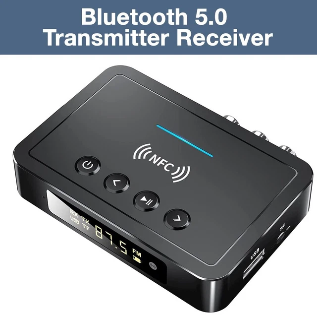 NFC Wireless Bluetooth 5.0 Audio Transmitter Receiver HiFi Music Adapter AUX RCA
