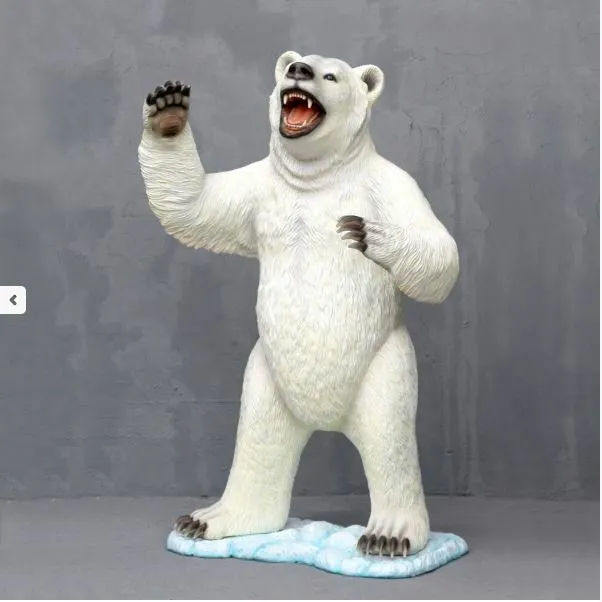 Eis Bär Eisbär Figur Statue Skulptur Dekofigur Polar Alaska Werbefigur lebensgro