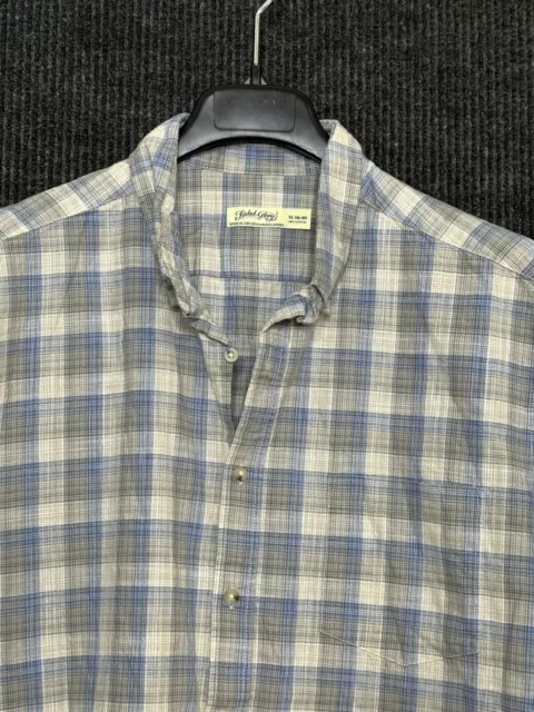 FADED GLORY SHIRT Adult 2XL XXL Blue Gray Button up Outdoors Camp ...