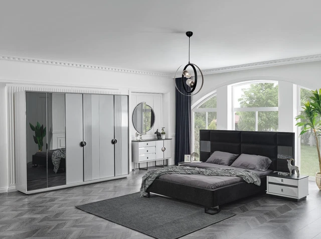 Chambre à Coucher Meuble Aménagement Table de Chevet Commode Complet Set 5tlg