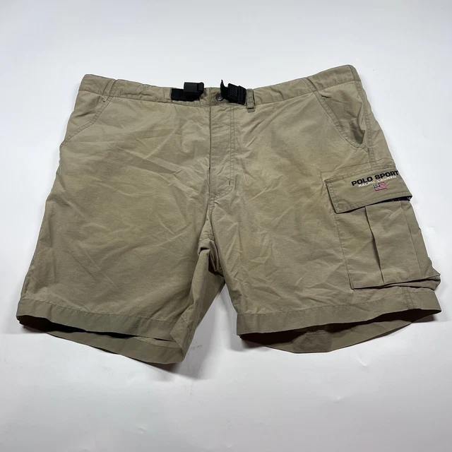 VTG 90s Polo Sport Ralph Lauren Mens Shorts Cargo Belted Size M