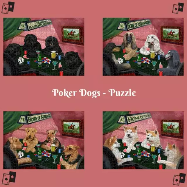 Home of Dogs CatsPets Paying Poker Photo Lovers Jigsaw Puzzle with Photo Tin