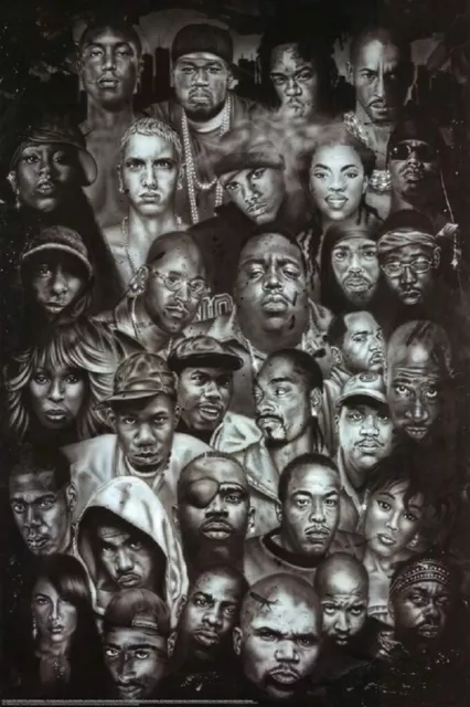 Legends of Rap & Hip HOP 2004 Art Poster 24" X 36" Reprint CNS