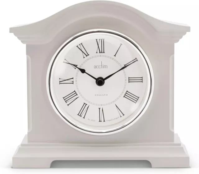 Taupe Battery Operated Easy Read Face Mantel Quartz Vintage Clock Acctim