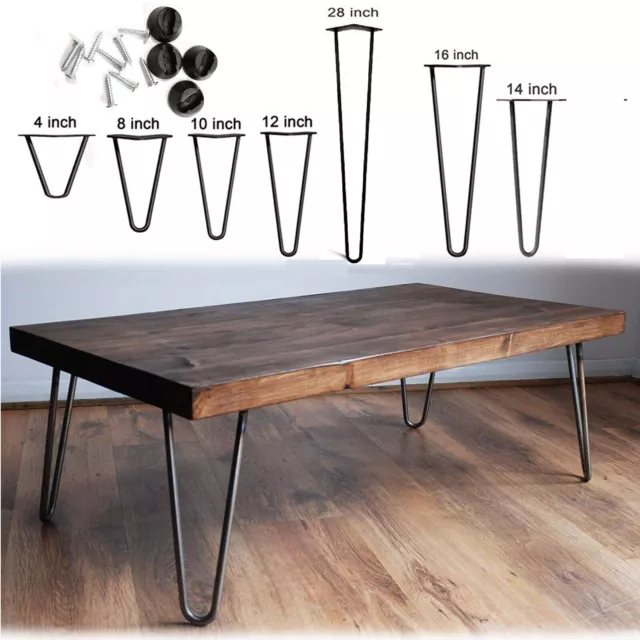 4x Hairpin Table Legs Metal Coffee Hair Pin Leg Stool Bench Furniture Industrial