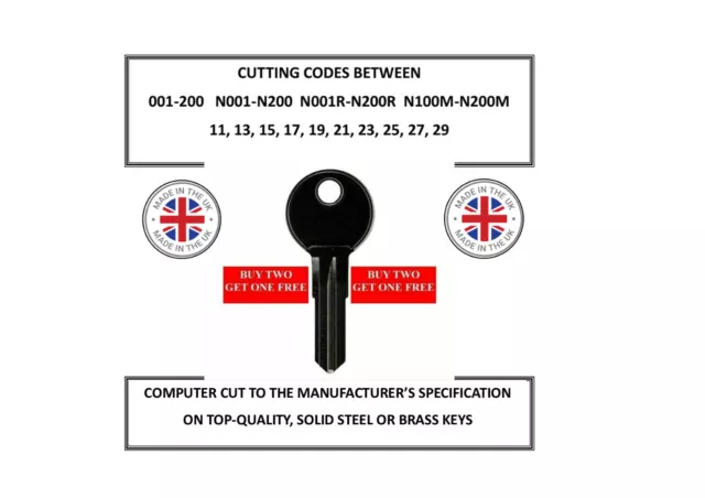 Ford, Vauxhall, Thule, Halfords Exodus, Mini, Roof Bar Rack Keys CUT TO CODE.