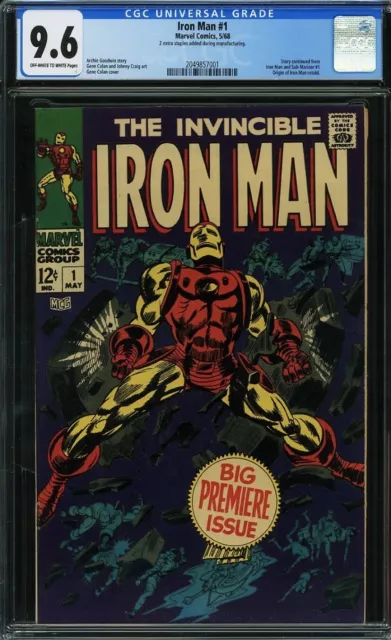 Iron Man (1968) #1 CGC 9.6 Near Mint+ Off White to White Origin Retold Stan Lee!