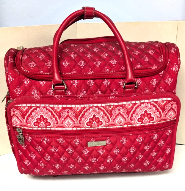 VTG. VERA BRADLEY Red Rolling Carry On Luggage Tote Duffle  display picture 3