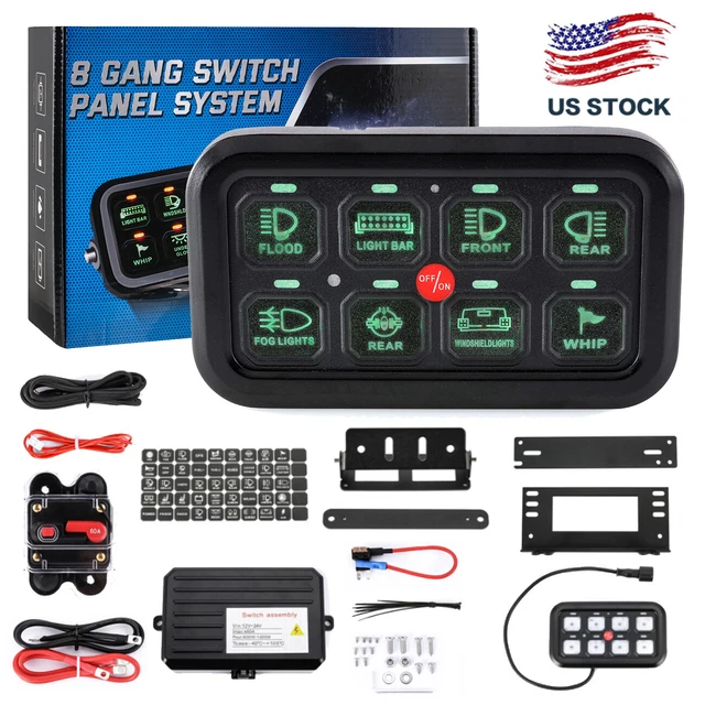 8 GANG LED Switch Panel Circuit Control Relay System Kit for Toyota