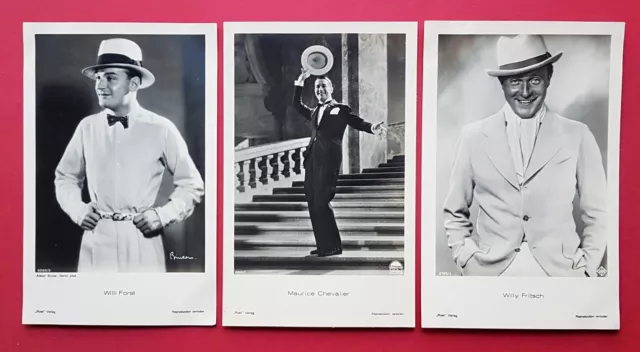 3 x UfA Schauspieler Foto AK Ross Verlag WILLI FROST, WILLY FRITSCH ( 34425