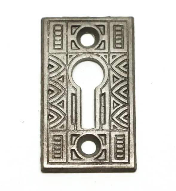 Antique 1.875 in. Art Deco Cast Iron Door Keyhole Cover Plate
