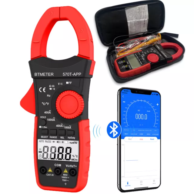 AC DC Zangen Multimeter Zangenamperemeter Stromzange 400A/1000A Widerstand APP