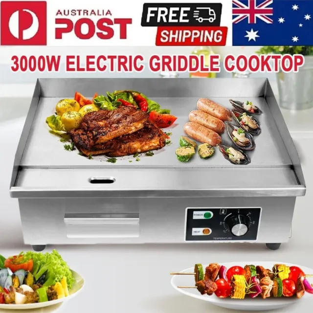 3000W 22'' Commercial Electric Countertop Griddle Flat Top Grill Hot Plat AUS
