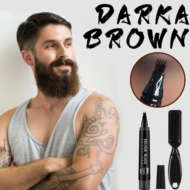 Kit de bolígrafo de relleno de barba salón grabado de cabello peinado cejas cepillo herramienta nuevo D6S4