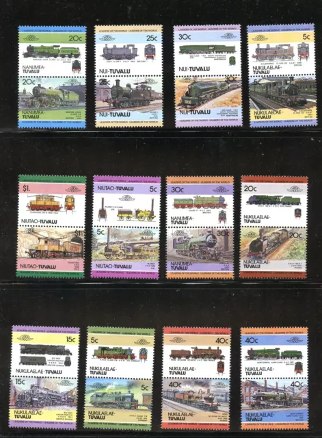 Lot 10261 Mint Collection Of Twenty Eight Tenant Pairs Train Locomotive Tuvalu