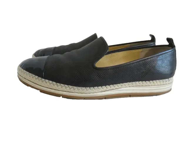 PAUL GREEN Calissa Black Leather Flats Slipper Loafer Women's Size 10