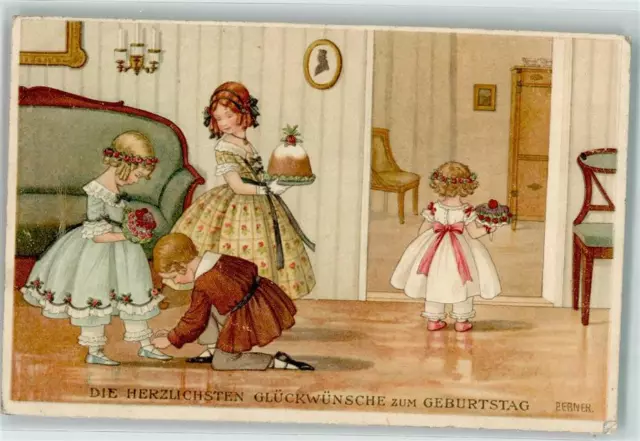 39193097 - Geburtstag Gratulanten Kinder Kuchen Verlag M. Munk Nr. 1168 Ebner,