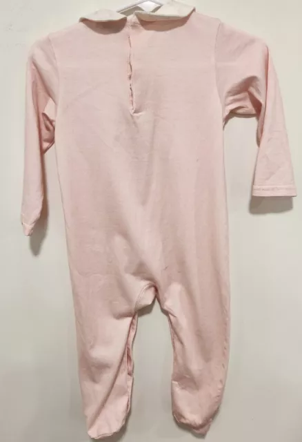 Dolce & Gabbana Baby Size 9-12M Pink And White Logo Print Collared Footie 2