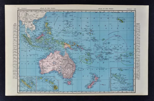 1892 McNally Map - Oceania - Australia New Zealand Hawaii Cook Marquesas Islands