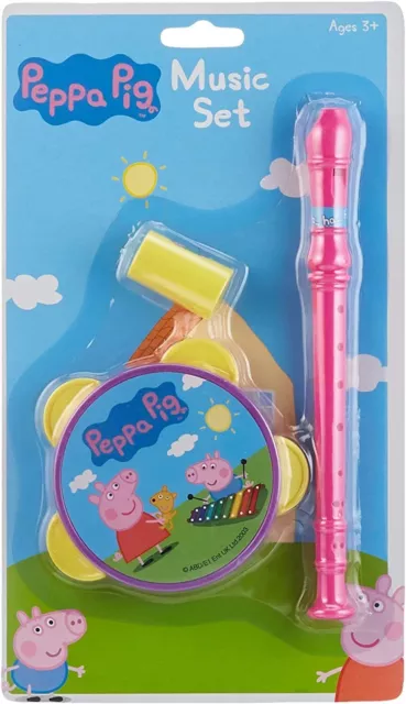Peppa Pig Set Musica Ragazze Ragazzi Registratore Tamburello Giocattolo Regalo Natale Bambini