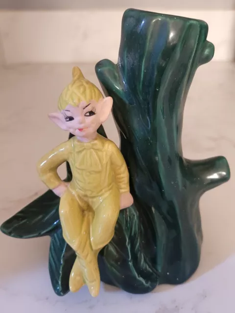 Vintage Gilner Midcentury Pixie Elf Ceramic California Pottery Figurine Planter
