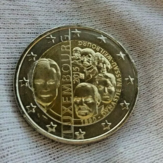 2 Euros Luxemburgo 2015 SC. Moneda conmemorativa 125 años de la Dinastía Nassau