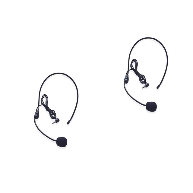 2 PIECES HEADPHONE Microphone Earphones Loudspeaker Portable £7.55