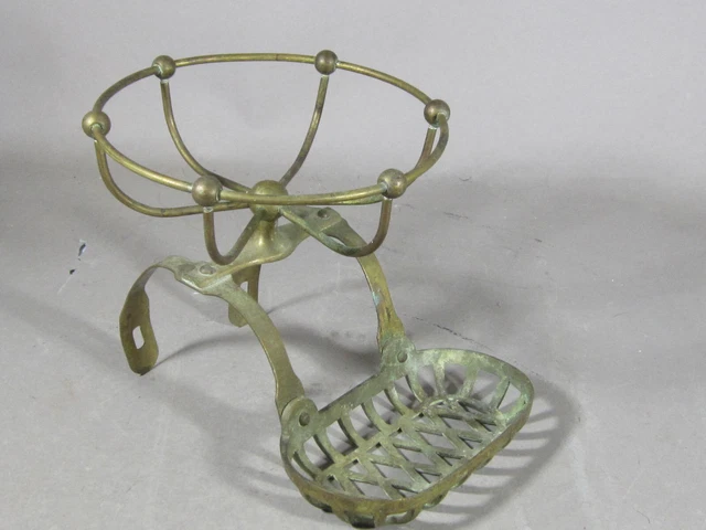 Vintage Brass  Soap Dish With Sponge Holder  Claw Foot Tub Rim Mount