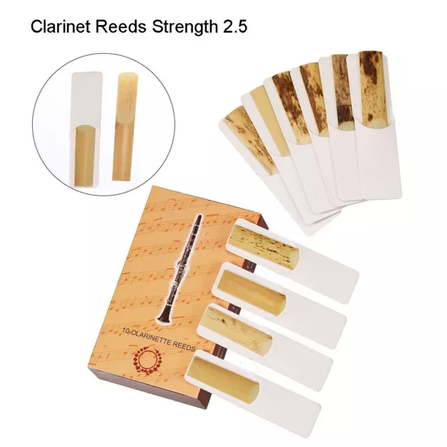 Durable Clarinet Reeds for Professionals and Students Pack of 10 Strength 2 5