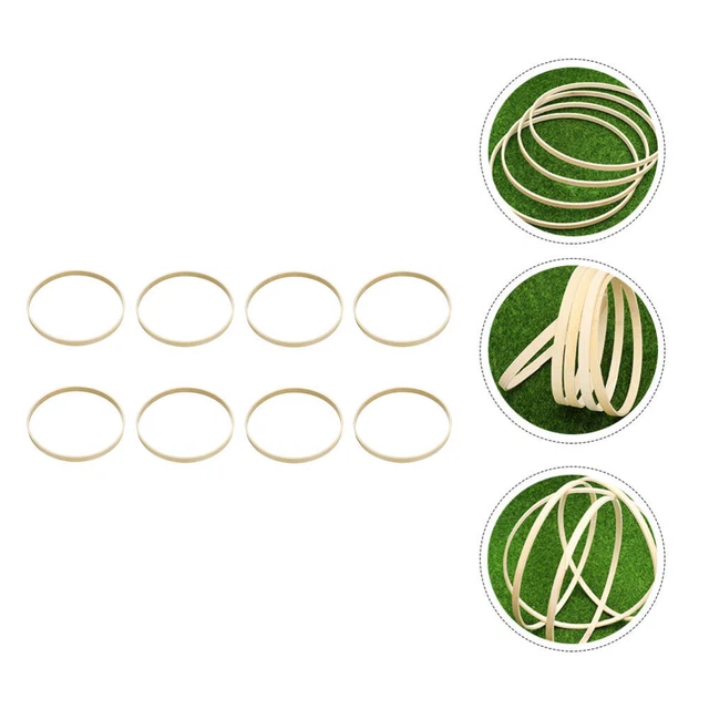 8 piezas Dream Catcher círculos de bambú multiusos anillos de bambú artesanía para hágalo usted mismo