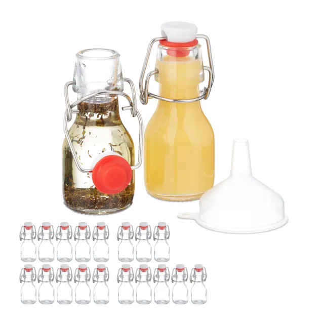 Pack de botellitas de cristal 50 ml Mini botellas para rellenar tapa mecánica