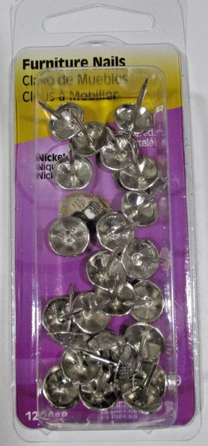 HILLMAN Upholstery Tacks Furniture Nails Hammered NICKEL 25 Pcs 122688 (B2)