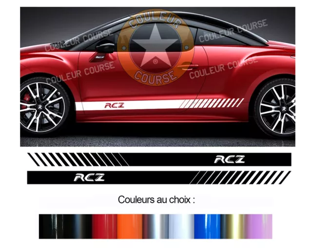 2 X Bandes Bas De Caisse Pour Peugeot Rcz Deco Portiere Sticker Bd500-24