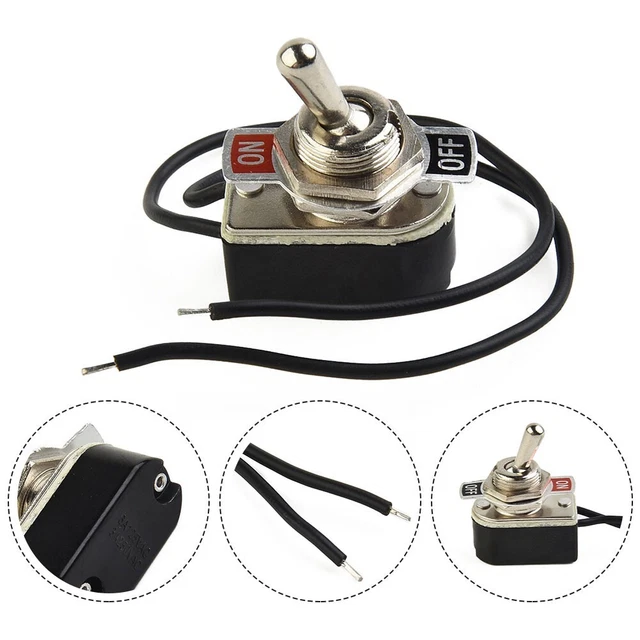 Toggle Switch SPST 6A Rocker SPST Contacts Switch Toggle 12mm Cutout 1PCS