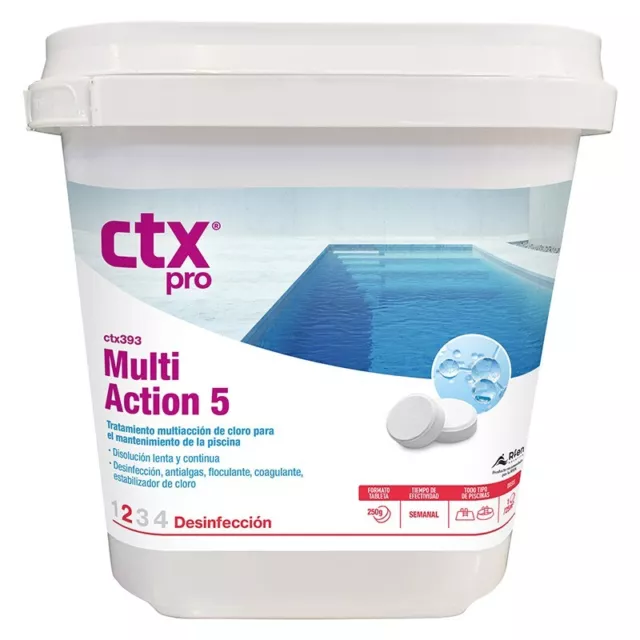 Cloro multiacci?n en tabletas 250g CTX-393 AstralPool 5 Kg.