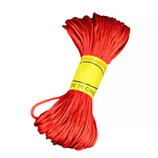 Braided Rope Bright Color Sufficient Rigidity Rattail Satin Nylon Cord 20 Meters