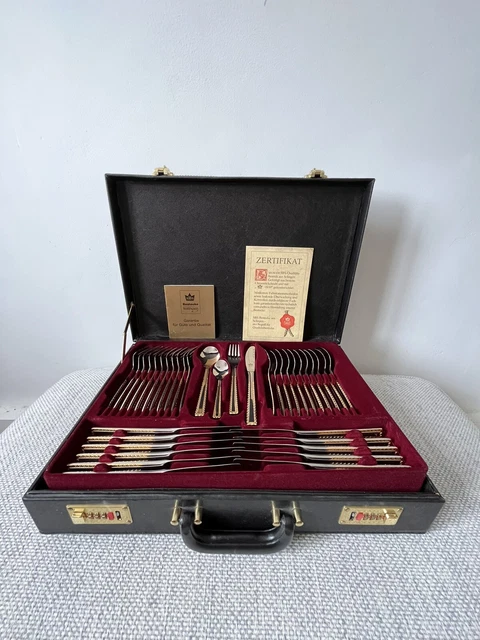 Ménagère SBS Bestecke Solingen 70 couverts plaqués or 23/24 carats