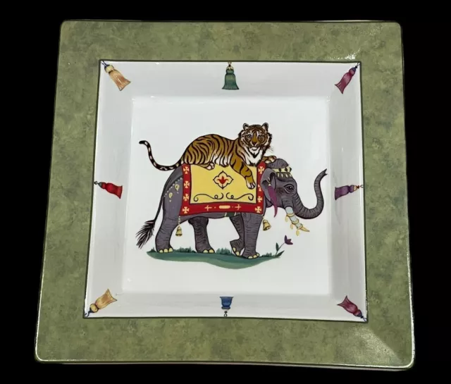 Lynn Chase Designs TIger Raj 8” Square Tray Dish Plate Ceramic *UNUSED*