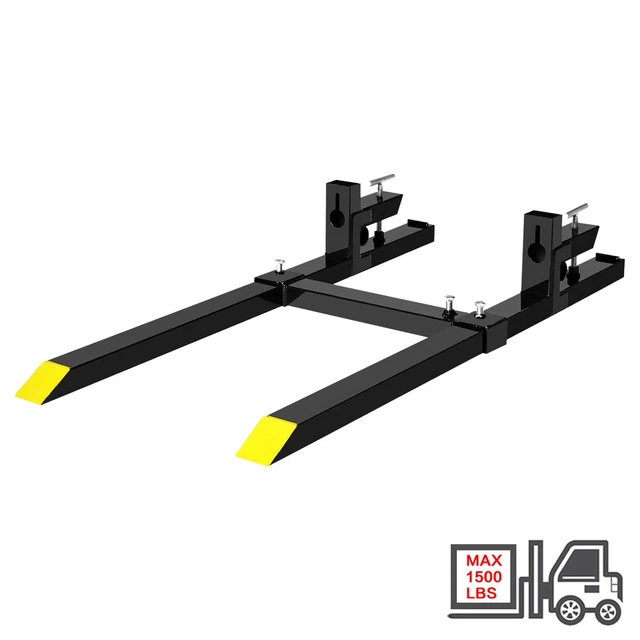 60" Tractor Bucket Pallet Forks Clamp On 1500lbs Backhoe Skid Steer Loader